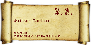 Weiler Martin névjegykártya
